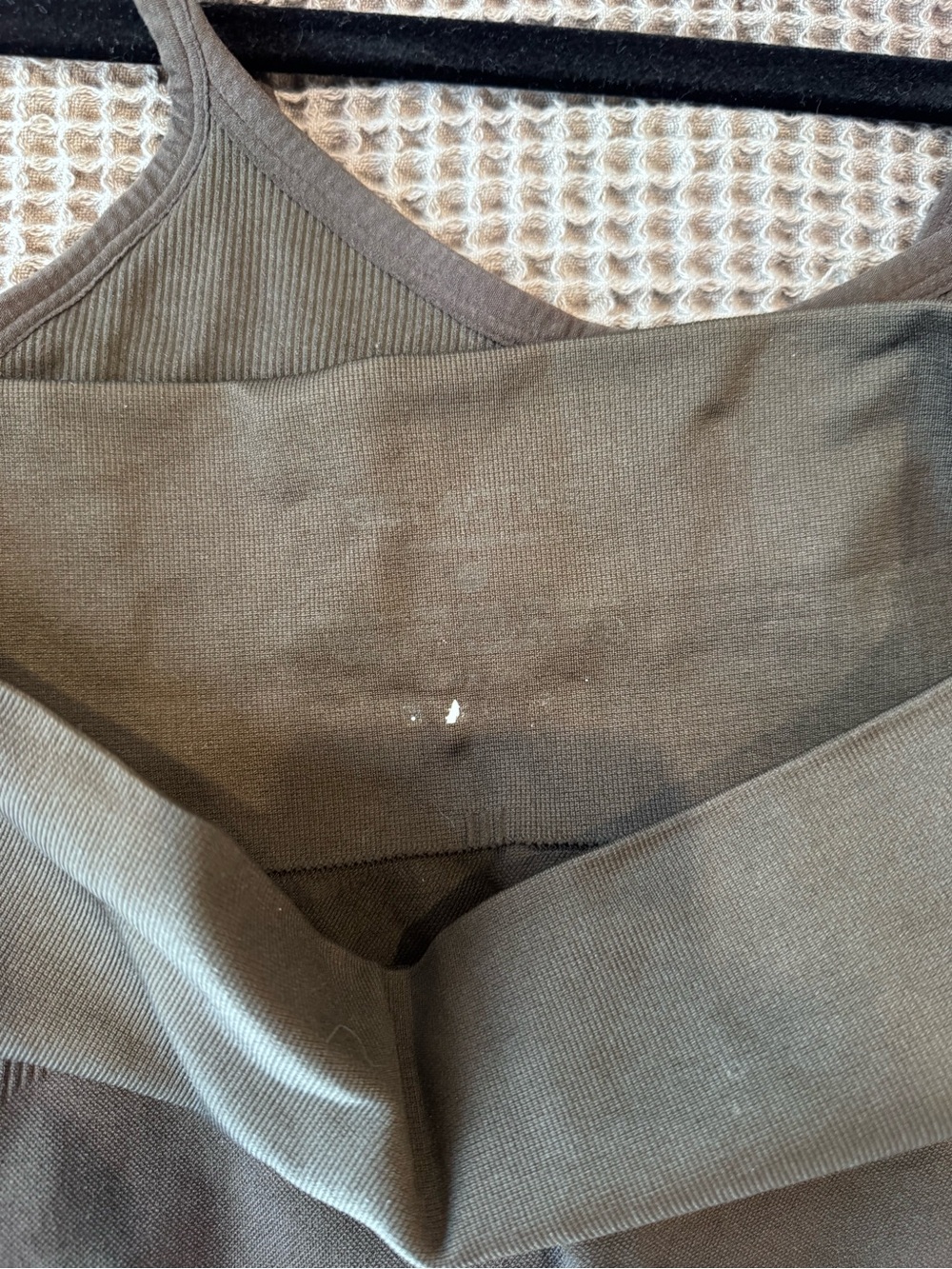 SET Active Ribbed Crop Tank and High-Waist Bike Shorts - Brown - Picture 7 of 7